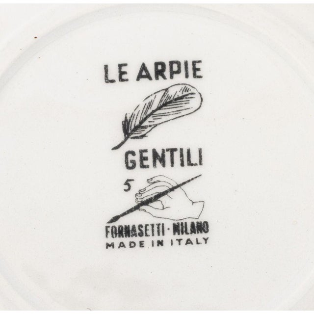 Fornasetti Le Arpie Gentili Porcelain Coasters, 8 For Sale - Image 10 of 10