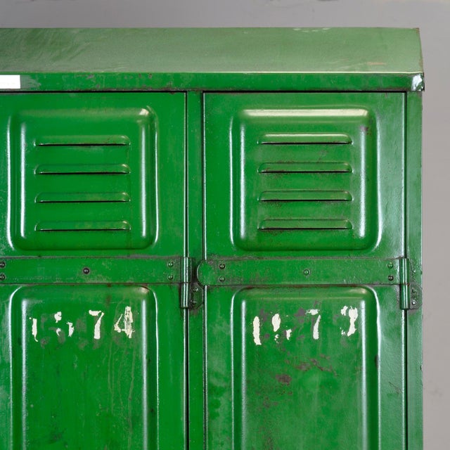 Metal Industrial Green Locker, 1950s For Sale - Image 7 of 15