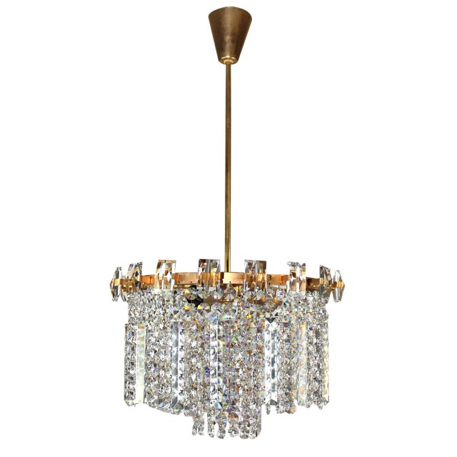 Chandelier With Swarovski Crystals, 1960s For Sale