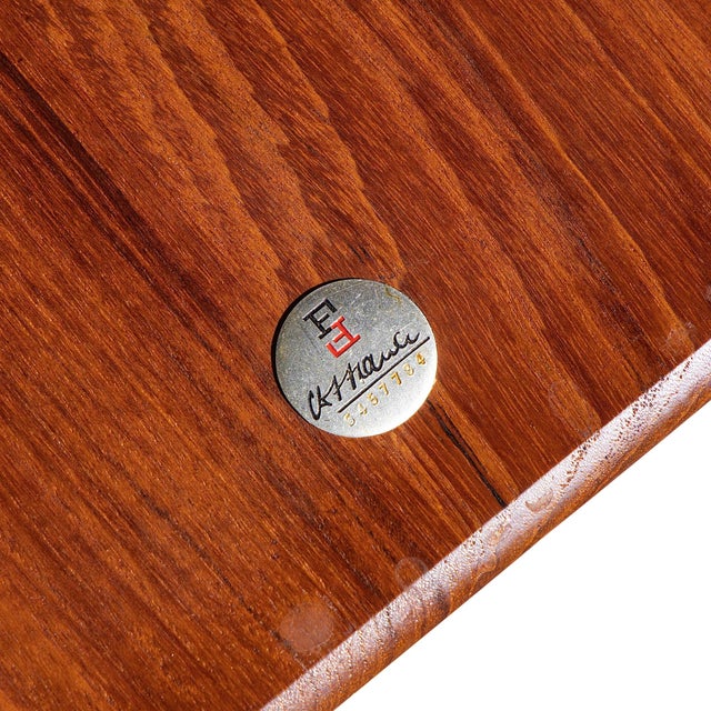 Brown Peter Hvidt and Orla Mølgaard Nielsen for France and Son Fd 516 Mid Century Teak Cane and Brass Coffee Table For Sale - Image 8 of 8