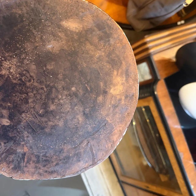 1960s Guido Gambone Style Organic Modern Brown and White Ceramic Italian Vase For Sale - Image 13 of 14