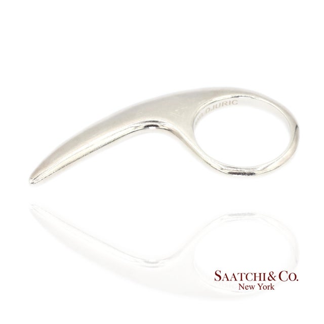 Jovana Djuric Hand-Carved Sterling Silver Large Slice Ring Metal Type: Sterling Silver (950) Total Item Weight: 13.4 Grams...