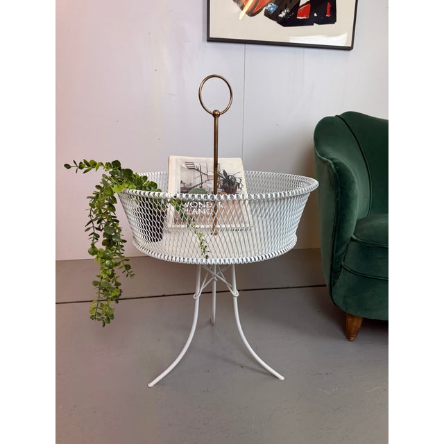 Vintage White Metal and Brass Planter, France, 1960s For Sale - Image 10 of 16