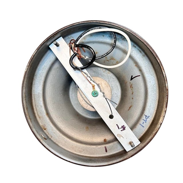 Holophane 4 Clip Flush Mount Fixture With Diffuser on Original Black Painted Brass Fixture, Circa 1930 For Sale In Los Angeles - Image 6 of 7