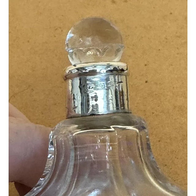1929 art deco antique cut glass crystal perfume bottle flask a very good looking well made and decorative piece, the main...