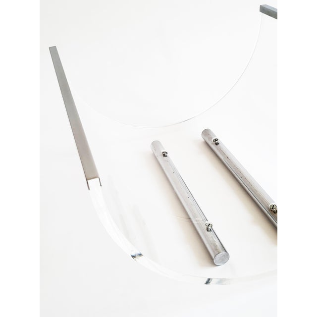 Vintage Italian Acrylic and Chrome Magazine Rack, 1970s For Sale - Image 6 of 9