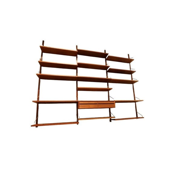 Cado Large Wall-Mounted Shelving System in Teak by Poul Cadovius for Cado, 1960s For Sale - Image 4 of 18