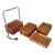 Vintage 1946 Occupied Japan Stacking Bamboo Lunch Picnic Basket For Sale