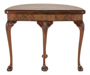 Queen Anne Demi Lune Card Table in Walnut, 1920s