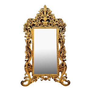 19th Century Italian Florentine Carved and Giltwood Mirror