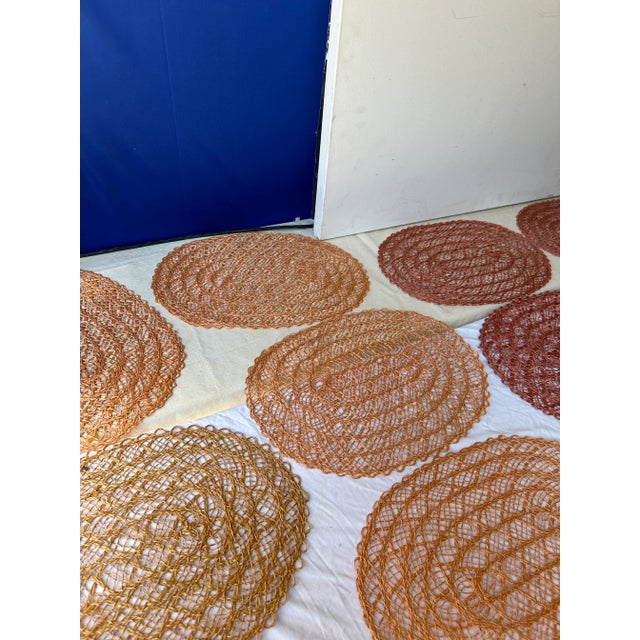 Orange 1970s Multi-Colored Placemats- Set of 19 For Sale - Image 8 of 9