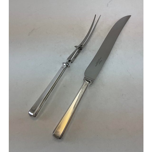Silver Pair Carving Set, Carving Fork & Carving Knife, Leighton. For Sale In New York - Image 6 of 15