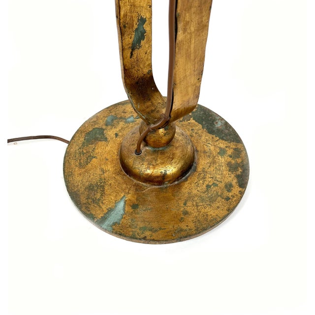 Goldenrod Art Glass Brutalist Iron Floor Lamp by Albano Poli for Poliarte, Italy ,1970s For Sale - Image 8 of 13