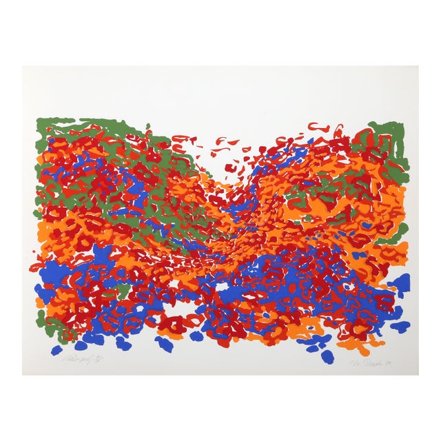 Floral Landscape, 1979 Signed Screenprint by Nadine Prado For Sale