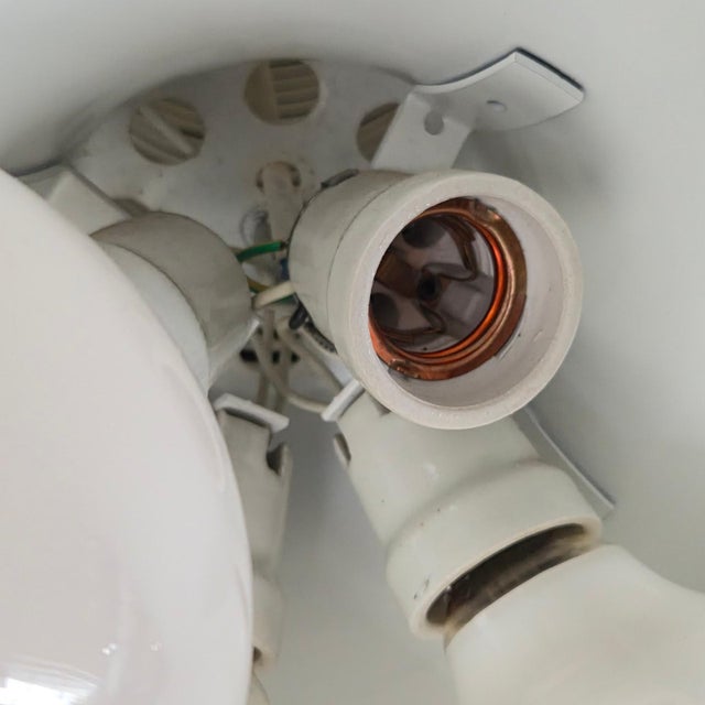 White Vintage White Lacquered Steel Pendant Light by Vico Magistretti, 1960s For Sale - Image 8 of 11