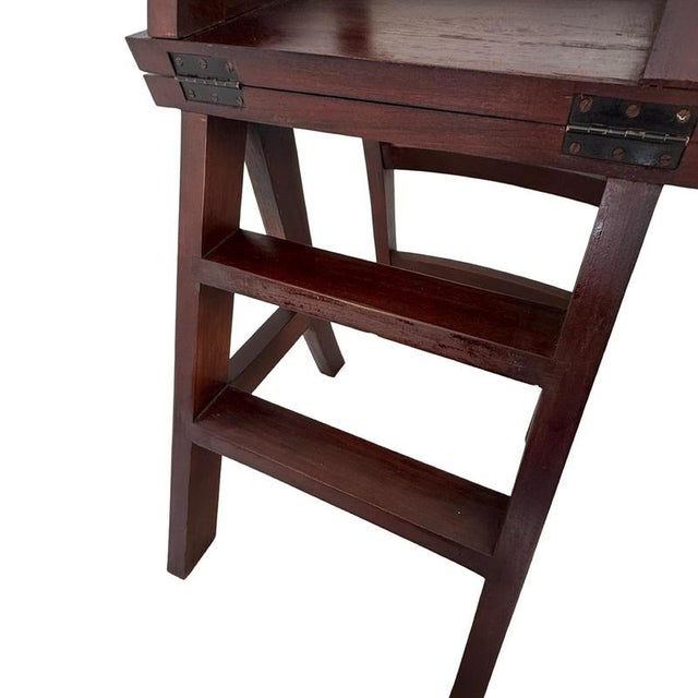 Antique Library Stairs in French Hardwood For Sale - Image 6 of 8