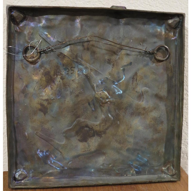 Contemporary William Sharles Original Polychrome Bronze Wall Sculpture Florals and Frog For Sale - Image 3 of 3