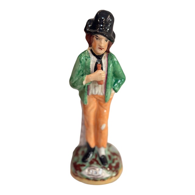 Antique Staffordshire “Gin and Water” Temperance Figure For Sale