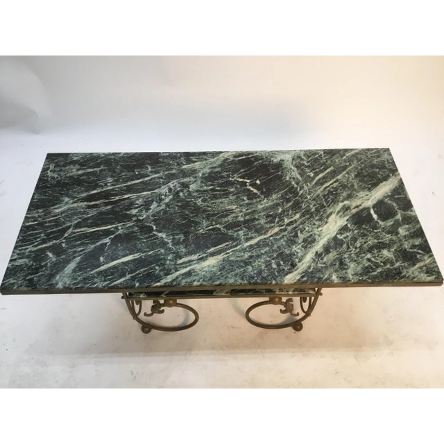 Late 19th Century 19th Century French Marble and Brass Two-Tier Table For Sale - Image 5 of 12