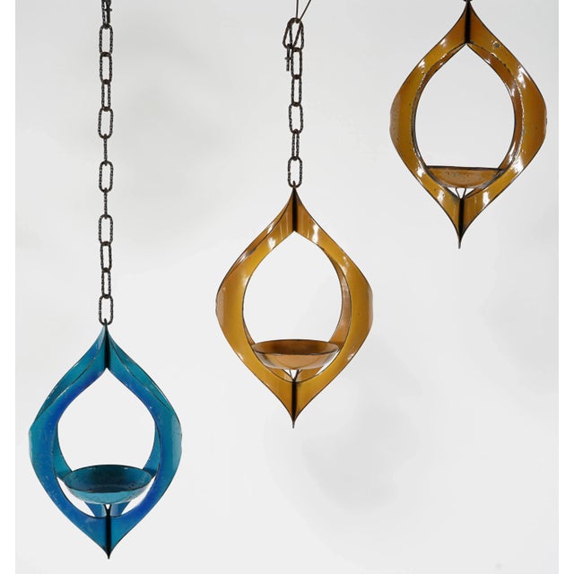 Vintage Hanova of Pasadena Hanging Candle Holders- Set of 3 For Sale In Miami - Image 6 of 9