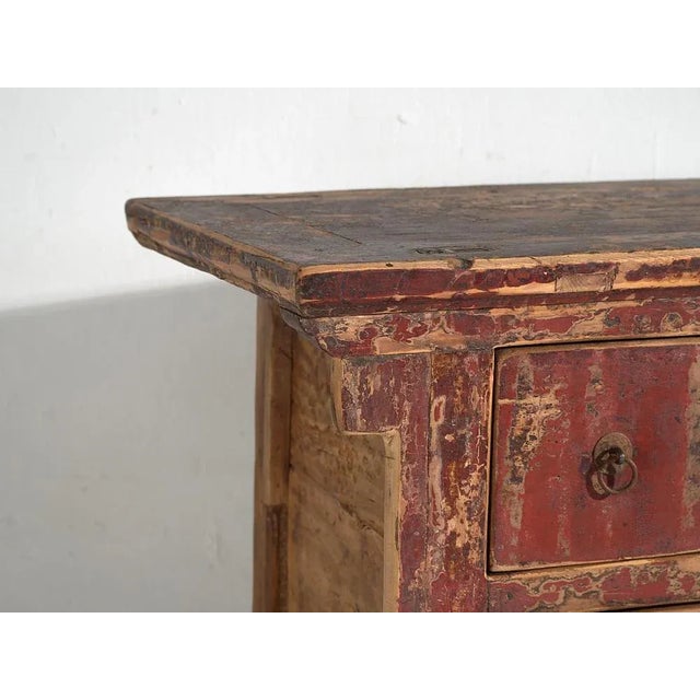 Red Antique Oriental Cabinet with Red Patina, 1900 For Sale - Image 8 of 18