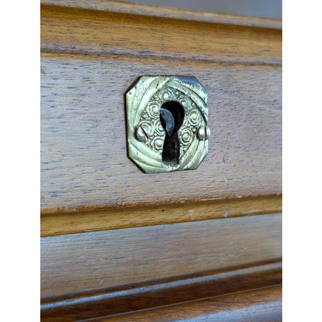 Wood Vintage Rolling Shutter Filing Cabinet For Sale - Image 7 of 15