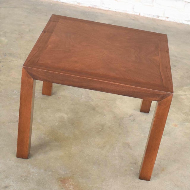 Vintage Modern Lane Solid Walnut Square Parsons Side Table W