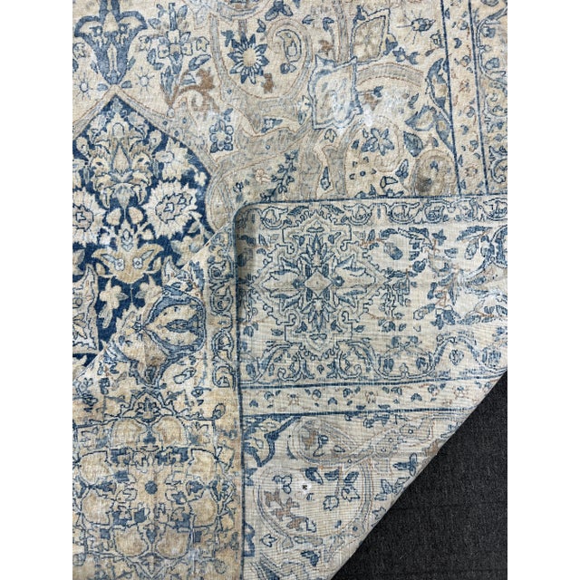 Textile 1930s Oversized Persian Vintage Hand-Knotted Kerman Area Rug For Sale - Image 7 of 7