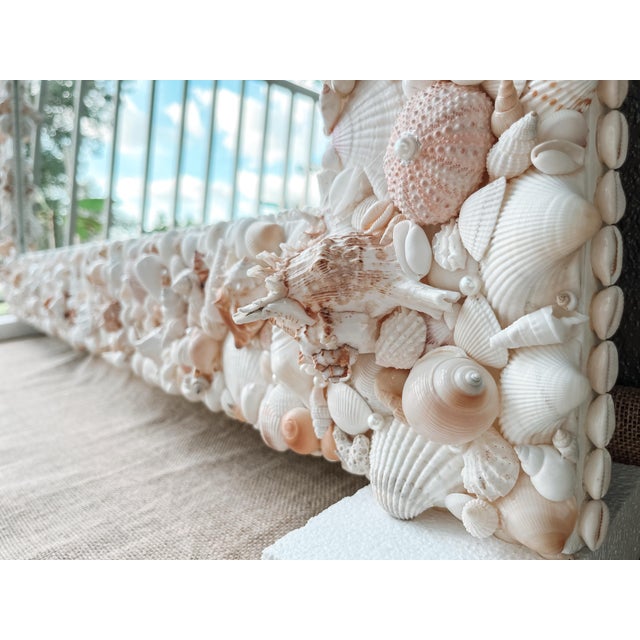 Large Seashell Mirror for Wall, Shell Mirror for Coastal Luxury Home For Sale - Image 9 of 9