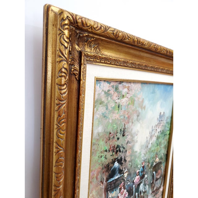 Mid 20th Century French Parisian Scene Framed Oil Painting by J. Gaston For Sale - Image 11 of 14