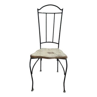 Antique Farmhouse Rustic Iron Side Chair For Sale