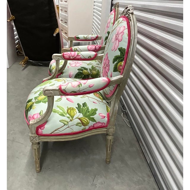 Pair of Antique Louis XVI Large Arm Chairs Fouteuils For Sale - Image 10 of 12