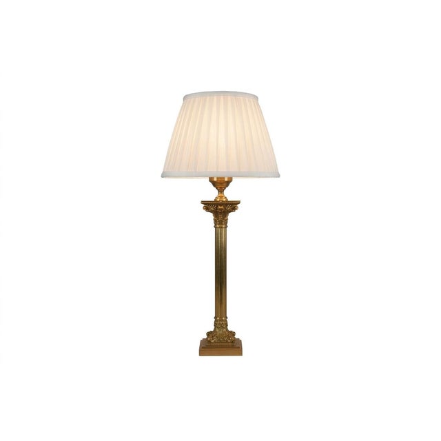 Tall Vintage Neoclassical Brass Table Lamp with Black Marble Base, 1950s For Sale - Image 12 of 12