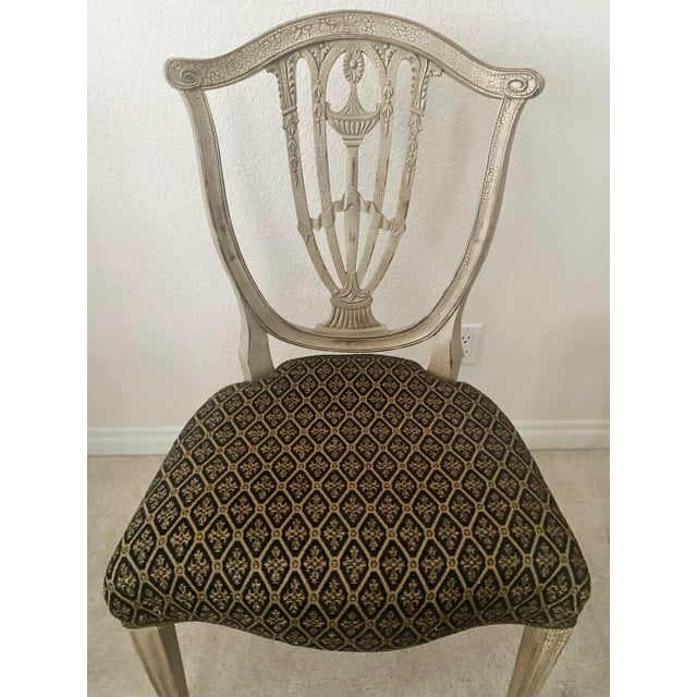 Late 20th Century Hepplewhite Style Intricate Shield Back Set of Six Chairs Mint Condition For Sale - Image 11 of 18