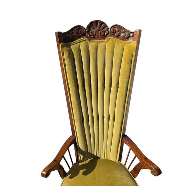 Wood 1970s 2 Enkeboll La Condesa Oak High Throne Spindle Armchairs Spanish Mediterranean For Sale - Image 7 of 15
