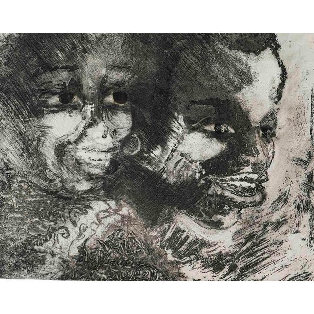 Faces in Black, 20th Century, Ink on Paper For Sale - Image 5 of 5