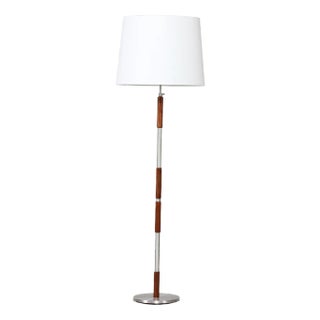 Danish Adjustable Rosewood and Steel Floor Lamp in the Style of Jo Hammerborg, 1960s For Sale