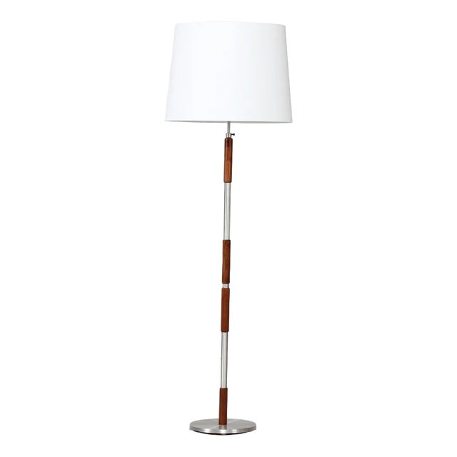 Danish Adjustable Rosewood and Steel Floor Lamp in the Style of Jo Hammerborg, 1960s For Sale