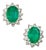 Natural Emerald Diamond Earrings 14k Gold 1.9 TCW Certified For Sale