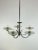 5 -light metal and glass chandelier, Italy, 1940s Found in a noble apartment. Intact glass, small injury on the stem....
