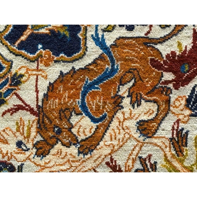 Textile 7 Ft X 11 Ft Traditional Persian Floral Medallion Area Rug For Sale - Image 7 of 12