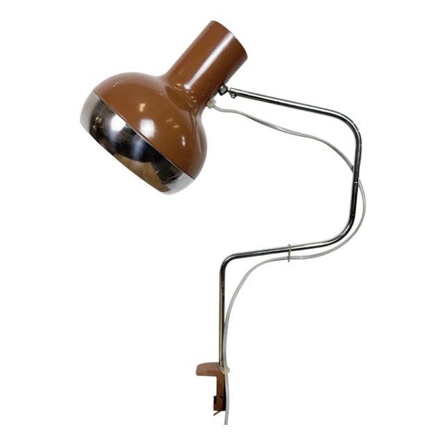 Industrial Brown Office Desk Lamp, 1970s For Sale
