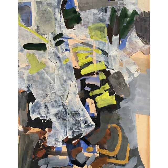 Abstract Zvi Mairovich, Abstract White Flowers Israeli Modernist Gouache and Watercolor Painting For Sale - Image 3 of 9