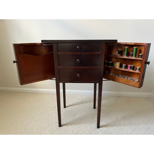 Beautiful 19th Century Sewing Accessory table. Could also be used as a nightstand or side table. I think it is Mahogany,...
