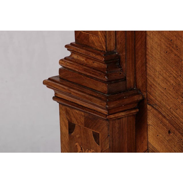 Antique Baroque Walnut Cabinet with Pilasters, Corinthian Capitals and Inlays, Vienna, Austria, 1750s For Sale - Image 6 of 18