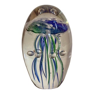 Glass Jellyfish Controlled Bubble Paper Weight For Sale