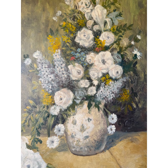 1980s Vintage Impressionist Floral Still Life Oil on Board Painting, Signed, Framed For Sale - Image 11 of 12