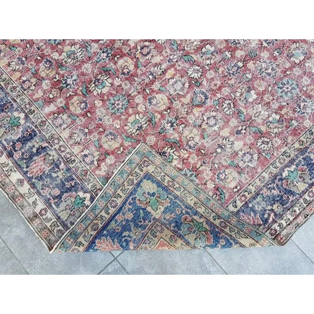 Purple 1960s Vintage Anatolian Floral Carpet For Sale - Image 8 of 10