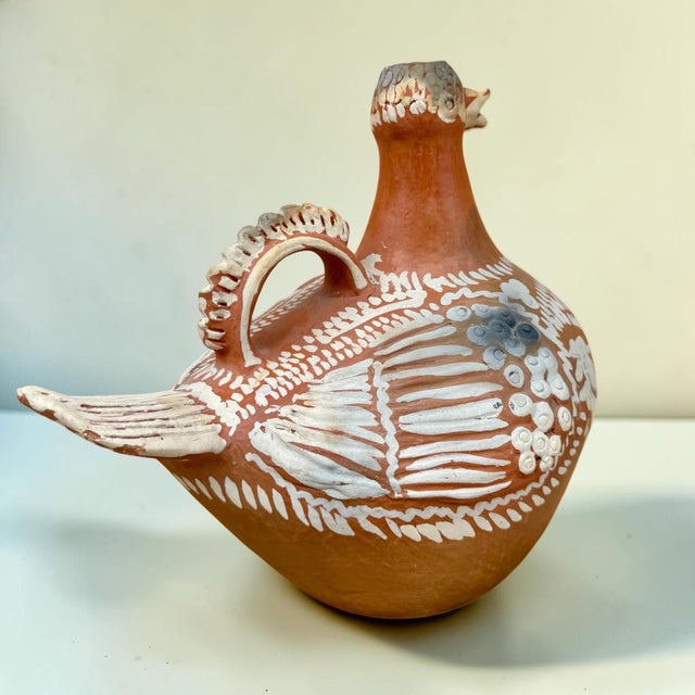 Mexican Hand Crafted Folk Art Ceramic Ewer For Sale In Miami - Image 6 of 7