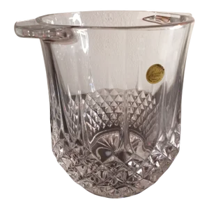 1980s Cristal D Arques France Clear Crystal Ice Bucket